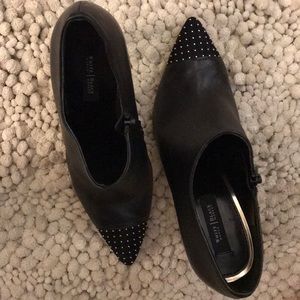 WHBM studded toe heeled booties